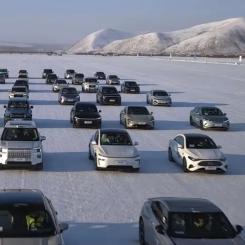 Elbilarna testades i Yakeshi i Inre Mongoliet, där temperaturen sjönk till -25 grader. Foto: Autohome