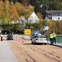 Poliskontroll vid den tysk-luxemburgska gränsen. Foto: Wikipedia Common, kredit: GilPe