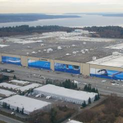 Monteringsanläggning av Boeing-plan i delstaten Washington i USA. Foto:  Maurice King/Wikimedia Commons