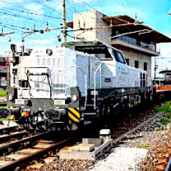 Vossloh´s nya DE18-rangeringslok. Foto: MercaItalia