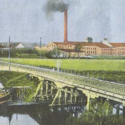 Papppersbruket Feldmuhle 1907. Bild: Wikimedia Commons