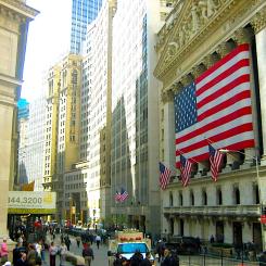 Börsen New York Stock Exchange vid Wall Street. Foto: Wikipedia Common, Kredit: GNU Free Documentation License