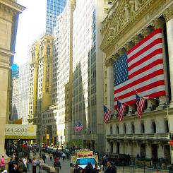 Börsen på Manhattan i New York. Foto: Wikipedia Common, kredit: MarshalN20