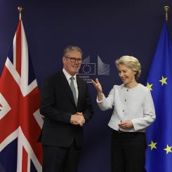 Storbritanniens premiärminister Keir Starmer och EU-kommissionens ordförande Ursula von der Leyen, enades om ett handels- och försvarsavtal. Foto: Simon Dawson / No 10 Downing Street