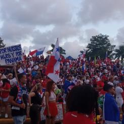 Protester mot koppargruvan i Panama city, Panamas huvudstad, förra året. Foto: Wikimedia Commons