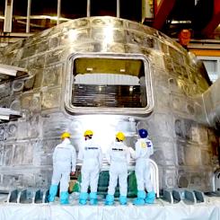 Den första av de fem sektorer som Fusion for Energy ansvarar för slutfördes i Italien i september och skickades sedan till byggplatsen. Foto: Firma Walter Tosto