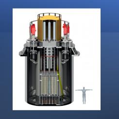 Reaktorn SEALER, som utvecklas av det svenska företaget Blykalla, är en blykyld snabb neutronreaktor i litet modulärt format.  Illustraton: Bykalla