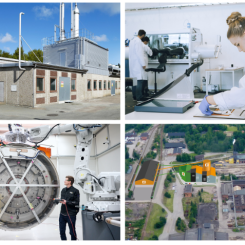 Bildkollage på fyra projekten som fått stöd. Foto: Göteborg Energi, GKN Areospace, Altris, FerroSilva/Energimyndigheten
