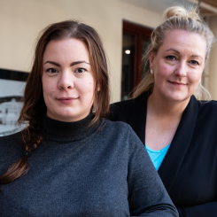 Melinda Persson och Linda Morén har deltagit med startupbolaget DIRI Safety Solutions i BizMakers affärsutvecklingsprogram Forest Business Accelerator. Foto: BizMaker