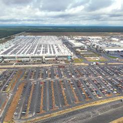 Utsikt över området för Tesla Gigafactory Berlin-Brandenburg. Foto: Wikipedia Common, kredit: Michael Wolf, Penig