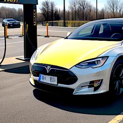 Tesla vid laddning. Hertz beslut att sälja en stor del av sin elbilsflotta och investera i bilar med förbränningsmotorer markerar en viktig förändring i företagets fordonsstrategi. Foto: Arkivbild