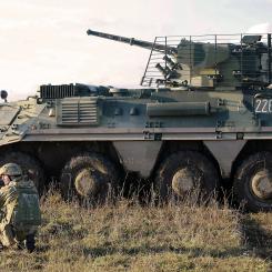 Stridsvagnen BTR-4 tilldelad Ukrainas väpnade styrkor. Foto: Wikipedia Common. Kredit: Foto av den amerikanska armén, taget av Sgt. Alexander Rector