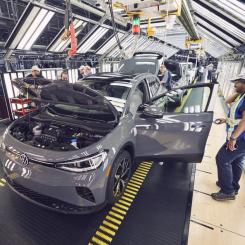 Produktionslinje i en Volkswagen-fabrik. Foto: VW